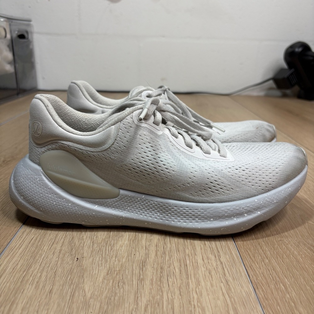 Lululemon Beyondfeel Running Shoes Bone Silver White LW9FGCS Womens Size‎ 8.5 - Picture 2 of 11
